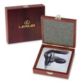 Rabbit Wine Accessories Gift Set in Mahogany Wooden Box (9 1/4"x8 3/4")